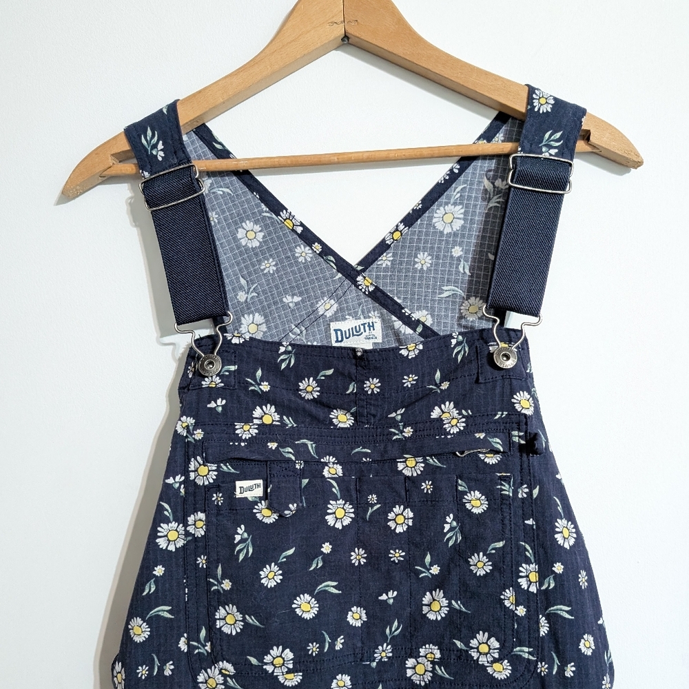 Daisy Print Overall Shorts